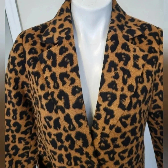 Dolce Cabo Animal Leopard Print Midi Lined Lightweight Coat NWT(S) - Picture 6 of 11